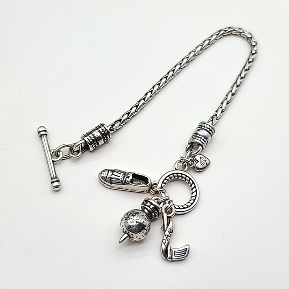 $48 NWOTS Brighton "Champion Golfer" 3 Charm Toggle Bracelet! Iconic 4 Golf Pros - Picture 9 of 12